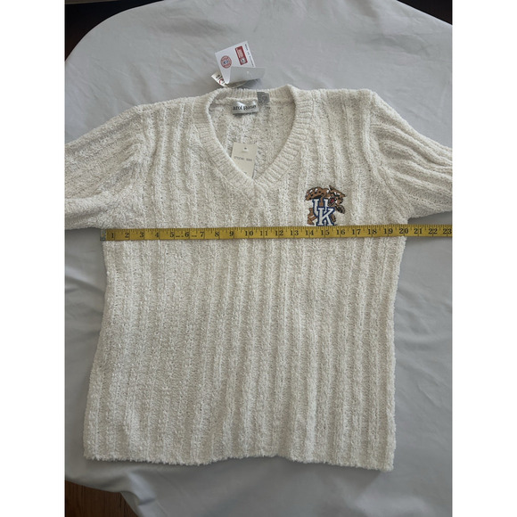 Vintage University of Kentucky Fuzzy Sweater Womens Size XL Ivory NWT - Picture 6 of 8